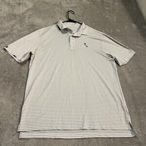 Straight Down Polo Shirt Mens Large Stripe Golf Performance Country Club Orlando